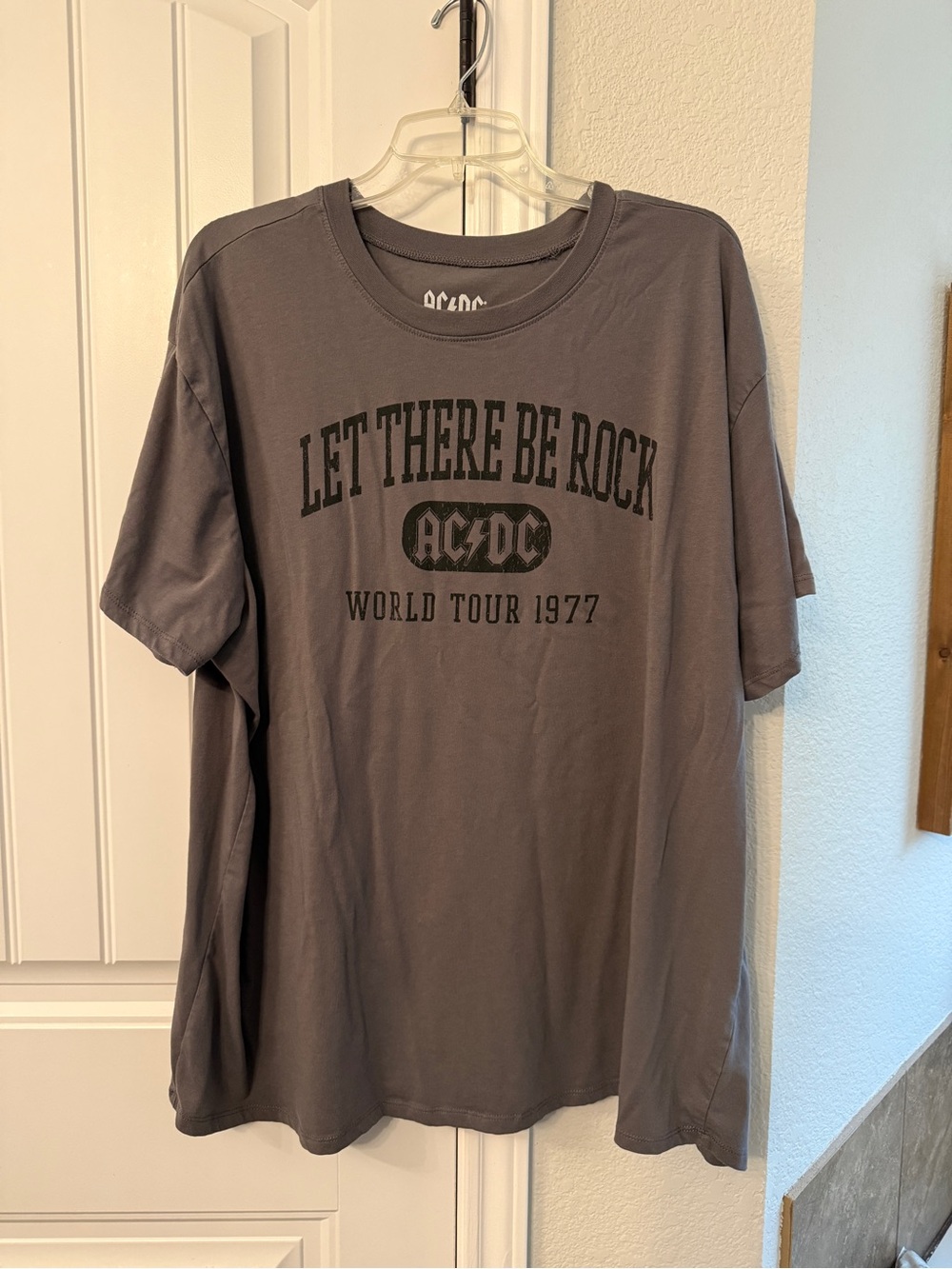 AC/DC Let There Be Rock World Tour 1977 Tee - Charcoal